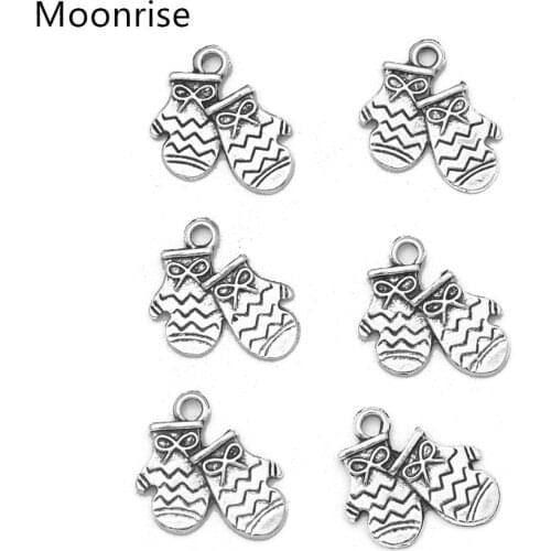 Craft Supplies Christmas Glove Charms Pendants for Crafting Jewelry Making Findings Accessory For DIY Necklace Bracelet