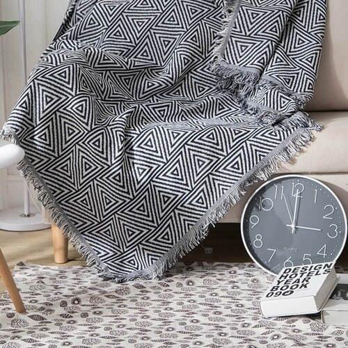 Knitted Home Couch Bed Blanket with Tassel Kids Sleeper Bedspread Comforter Divan Settee Sofa Covering Plaid