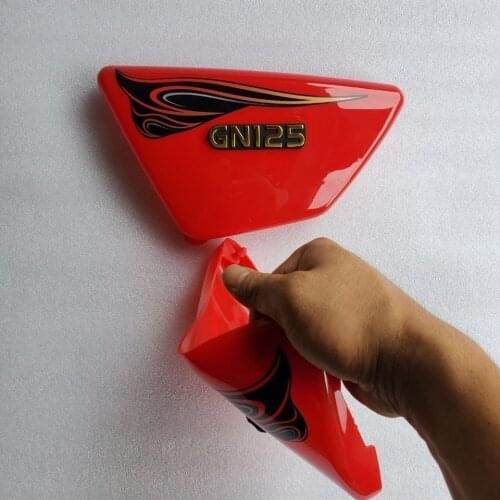 Motorcycle Parts of Side Covers Battery & Tool Panels For Haojue Suzuki Lifan GN125 Right Left 1 Pair +Free Rubber PP Material