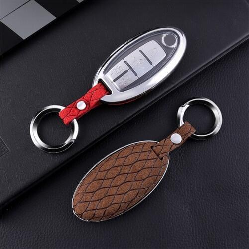 Car Key Cover Case Protection For Nissan 370Z Altima GT-R Maxima Murano Rogue Sentra Cube Versa Juke Leaf Car Key Chain