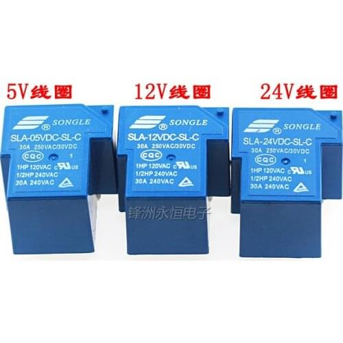 1PCS/LOT Relay SLA-05VDC 12VDC 24VDC-SL-C T90 6PIN 30A