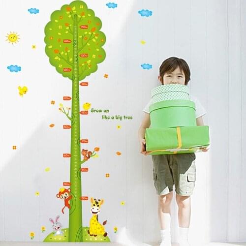 175*75CM Cartoon Tree Height Measure Stickers Living Room Bedroom Childrens Room Wall Decoration Removable Wall Decals