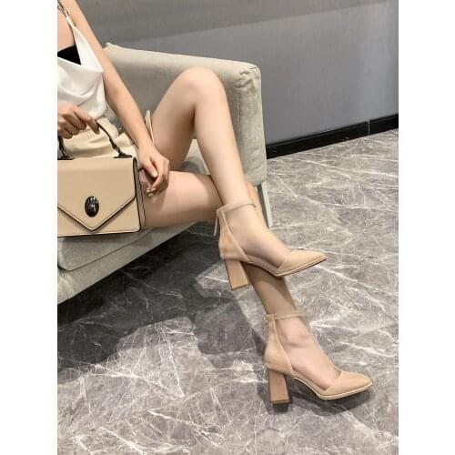 2020 Mesh Short Martin Boots Women Summer Breathable High-Heeled Womens Shoes Thin Hollow Thick Heel Cool Ankle Boots Female