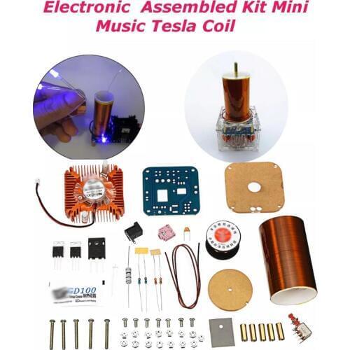 24V DIY Electronic Assembled Kit Mini Music Tesla Coil Plasma Speaker Tesla Arc Generator