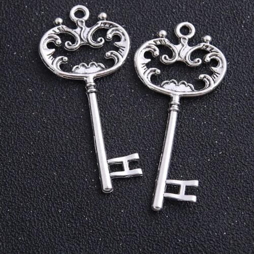 3pcs 31*70mm Free shipping Antique Large Key Alloy Metal Charm Pendants Jewelry Findings