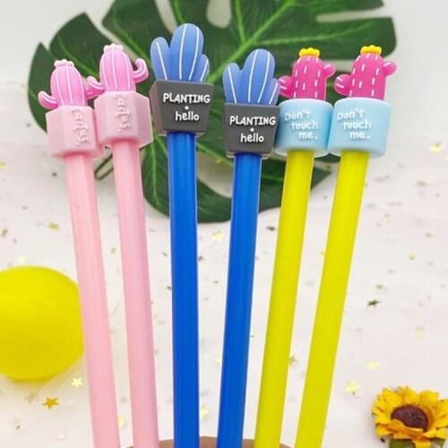 36 pcs/lot Kawaii Cactus Gel Pen Cute 0.5 mm black ink Signature Pens School Office writing Supplies Promotional Gift
