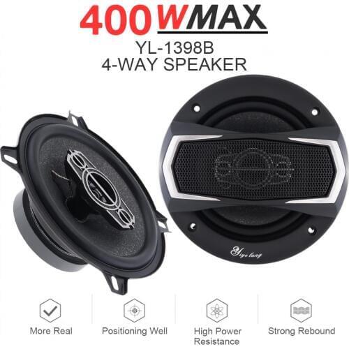 2pcs 5 Inch 400W 12V 4 Way Car Coaxial Auto Music Stereo Full Range Frequency Hifi Speakers Non-destructive Installation