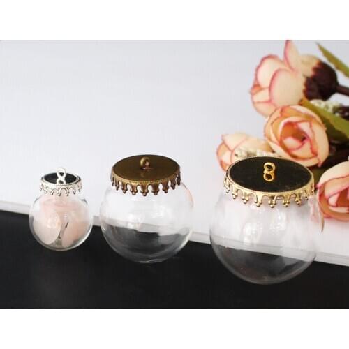 4PCS Glass Vials Pendant Hollow Glass Dome Glass Globe Necklace Glass Bottles Charms Pendants Transparent Glass Globe Bottle