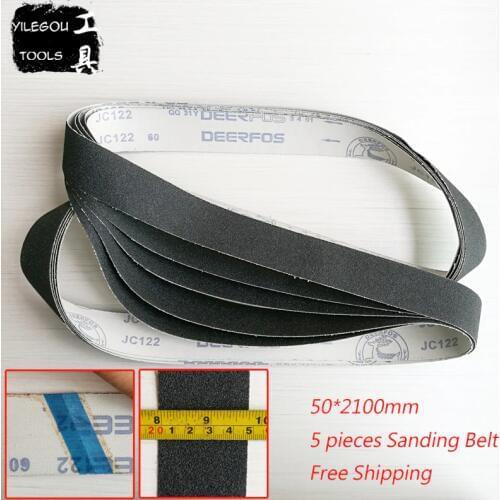 5 Pieces 50 * 2100mm Sanding belt For Metal 2100*50mm Sanding Screen Aluminum Oxide Abrasive Belts With Grit 60 100 180 240