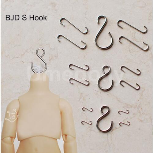 5PCS/SET 1/3 1/4 1/6 1/8 BJD S hook for BJD/SD Doll Hands, Feet, Head Connection Hooks Doll Accessories