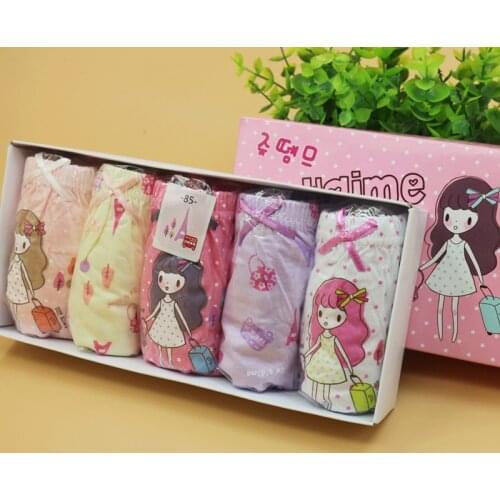 5 Pcs/lot Girls Briefs Cotton Cartoon Underwear Kids Baby Triangle Panties Breathable Children Underpants Fashion