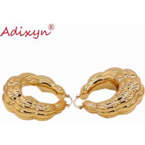 Adixy New Rose Gold Color Big Lock Earring Indian Jewelry for Women Party Gifts N02187