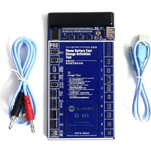 SUNSHINE SS-915 for iphone 5-x 11promax mobile phone Battery Quick charge Activate test fixture Charging board compatible repair