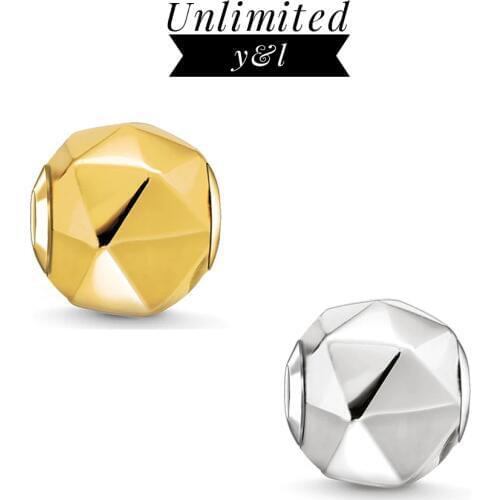 Gold/Silver Color Geometric Triangle Beads Charms Fit Bracelets Necklaces for Women Men DIY Jewelry Making Accessories Wholesale