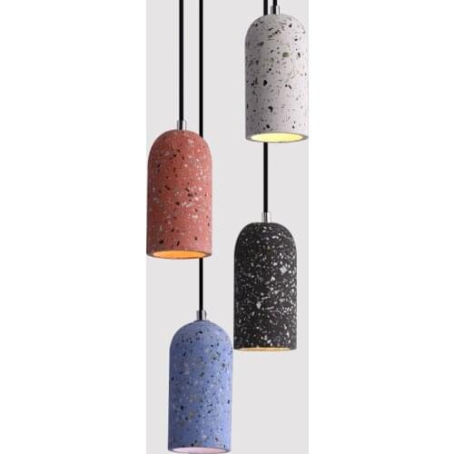 Nordic Terrazzo Cement Pendant Lights Creative Dining Room Cafe Bar Milk Tea Shop Hanging Lamp Living Room Bedroom Bedside Lamp