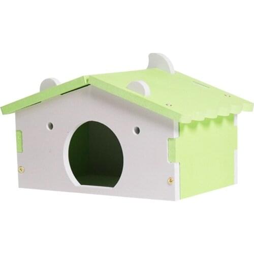 Hamster House Cages for Rat Mouse Funny Hamster Nest Villa Colorful Wooden Bed House Q0KA