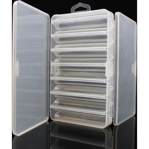 Double Side 14 Compartments Fishing Lure Box for Minnow Shrimp Bait Metal Spoon Lures Storage Case Container Fishing Tackle Box