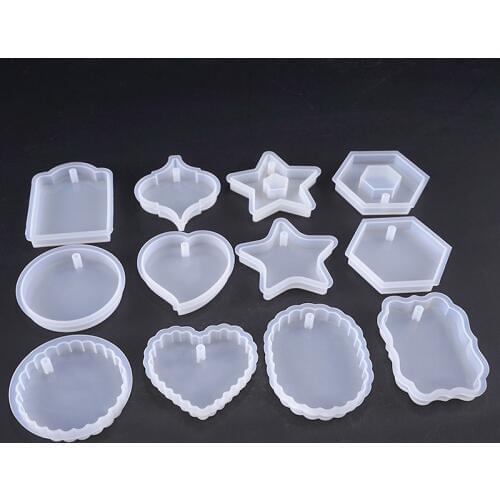 Heart-shaped Mold Hexagon Highlight Wavy Oval Expoxy Resin Mold Jewelry Mold for Making Jewelry Pendant Pendant Tools
