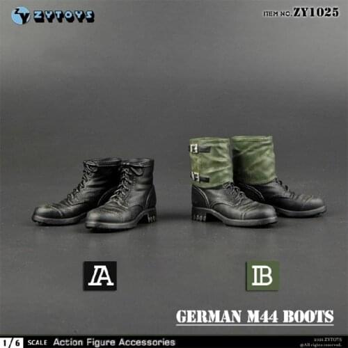 1/6 German M44 / M37Combat Boots Shoes Model ZYTOYS ZY1025 / ZY1024 Fit 12'' Action Soldier Figure Body