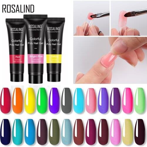 ROSALIND Crystal Poly nail Gel polish For Nail art Varnishes degisn extension Colorful Builder gel manicure set base top coat
