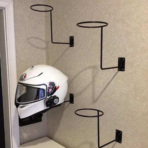 Metal Wall Mount Helmet Holder Stand Hook Jacket Hats Rack Hanger Display Halmet Holder Hanger Hook Caps Rack Hat Organizer