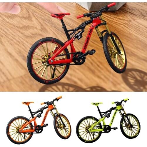 Mini 1:10 Alloy Bicycle Model Finger Mountain Bike Racing Toy Bend Road Desktop Collection Toys For Children Adult