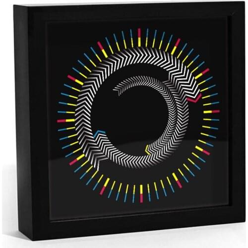 Hexagon Rotating Plate Wall Clock Black Time Frame Table Clock Modern Design Desktop Art Decor Graphic Time Clever Clock Watch