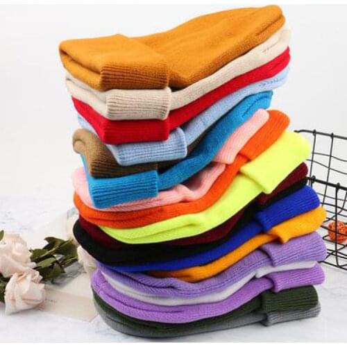 2021 New Winter Hats for Woman Beanies Knitted Solid Cute Hat Girls Autumn Female Beanie Caps Warmer Bonnet Ladies Casual Cap