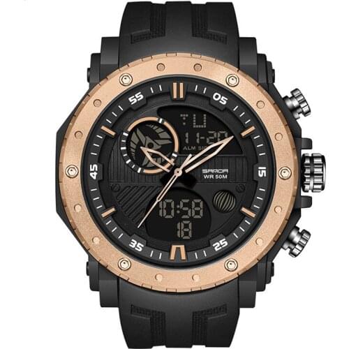 NEW Multi-function Alloy Case Sports Watches for Men Led Digital Watch Fashion Waterproof Military Clock Outdoor Wristwatches