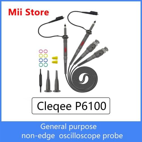 New Cleqee P6100 Oscilloscope Probe Kit DC-100MHz Scope Clip Test Probe 100MHz X1/X10 For osciloscopio wholesale