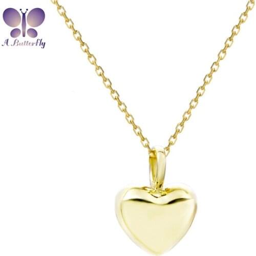 9K Gold Pure Gold Love Pendant Necklace Exquisite and compact design Basic style Simple and versatile jewelry Birthday gift