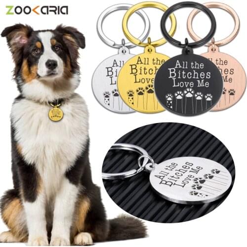 Personalized Dog ID Tags Engraved Stainless Steel Customed Cat Collars Personalized Laser For Dog Supplies Pets Tags Name Tel