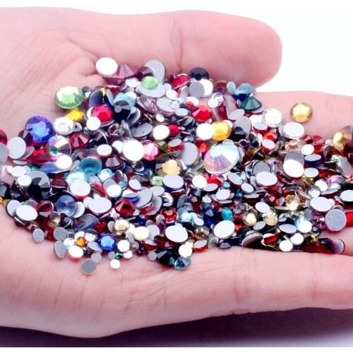 Mixed Colors Non Hotfix Crystal Rhinestones For Nails Art Decoration Flatback Glue On Strass Stones DIY Crafts Jewelry Making