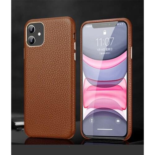 Luxury Genuine Leather Phone Case for iphone 12 12 Pro Max Case Metal Buttons Business Cover for iphone 12 12 Pro 12 Mini Coques