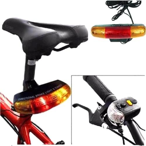 Universal 7LED Super Bright Bike Bicycle Cycling Stop Brake Light Turn Signal Night Lamp 8-tune Horn Safety For Cycling #83305