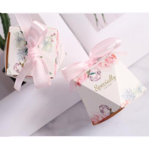 Upscale Pink /green Diamond Wedding Favors Candy Boxes Party Gift Box Bomboniera Giveaways Box Return Present chocolat Box
