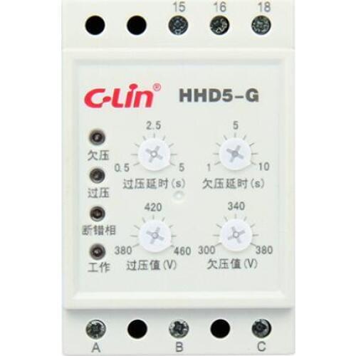 Xin Ling HHD5-G over-voltage phase-phase sequence relay AC380V