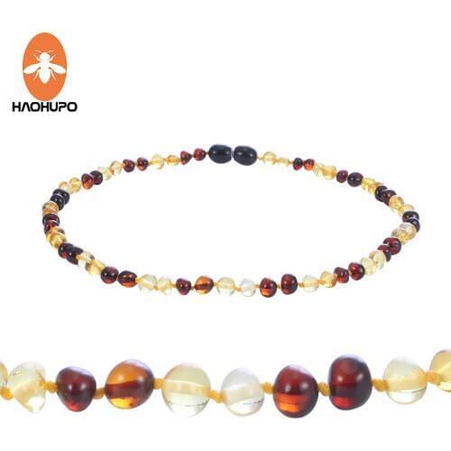 HAOHUPO New Design Amber Bracelet / Necklace for Baby Baltic Natural Amber Jewelry for Boy Girls Infant Teething Gifts Suppliers