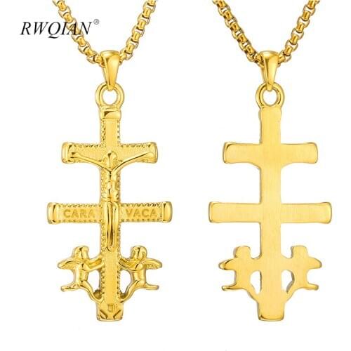 Custom Carve Name Necklace Vintage Personalized Cross Angel Pendant Necklaces 14K Gold Stainless Steel for Men Religion Jewelry