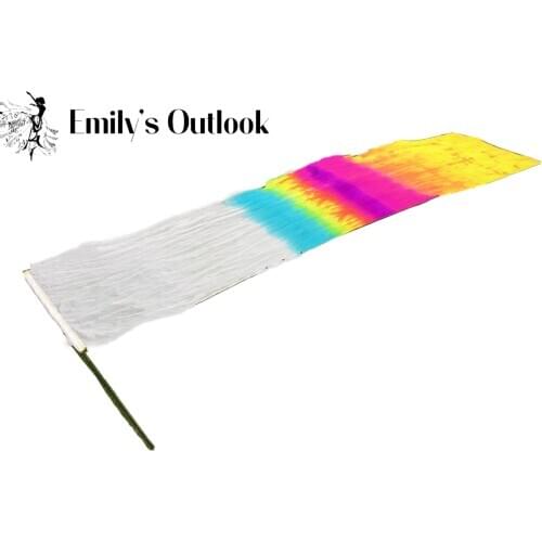 Customized Tie Dye 2.5mx0.56m (98"x22") 5 Mommes Habotai Silk Worship Flag Banner(Not Include Stick) White Start Floral Design