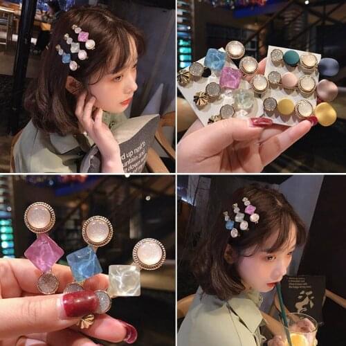 1PC Retro Tide Harajuku Style Hairpin Creative Macaron Hairgrip Fashion Simple BB Clip Side Clip Woman Headwear Hair Accessories