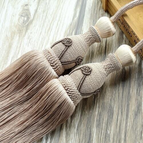 One pair tieback spinning double hanging ball curtain decorative rope ligature tassel pendant curtain Straps tie tape M214