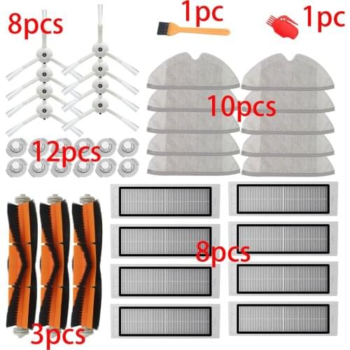 Main Brush Side Brush HEPA Filter Suitable for xiaomi vacuum 2 roborock s50 xiaomi roborock Mi Robot parts filters