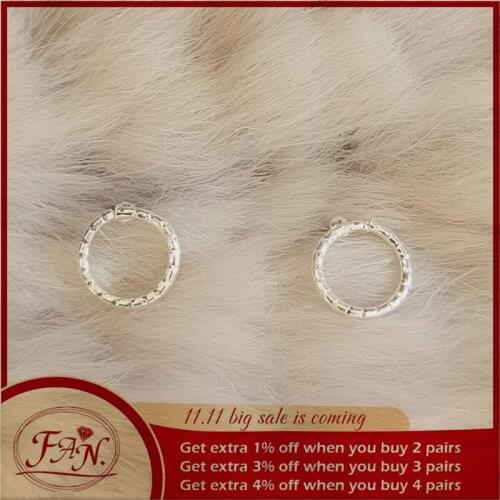 2021 New Trend Alloy Silver Color Metal Round Design Circle Style Simple Small Fashion Stud Earrings Good Gift for Girls & Women