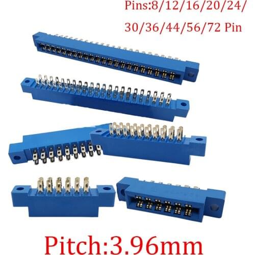 1Pcs 805 Strip 8-72 Pin Connector Pitch 3.96mm 2x4-36Pin PCB Flange Card Edge Slot Socket Eyelet Gold Finger Wire Solder Adapter