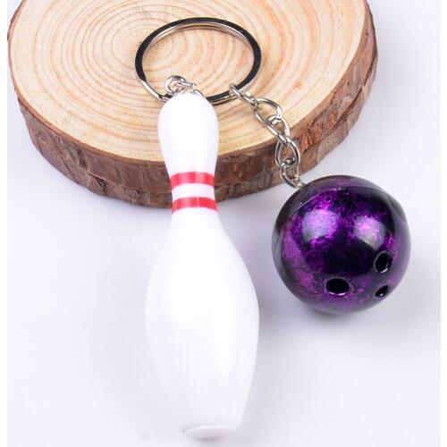 1PC Bowling metal Keychain Car Key Chain Key Ring Sports Hot Sale Keyring pendant For Man Women Gift Metal Craft MY 001
