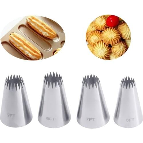 1PC Cake Decorating Tips Set Russian Open Star Piping Nozzles Tips Cupcake Cookies Icing Piping Pastry Nozzles #5FT#7FT#8FT#9FT