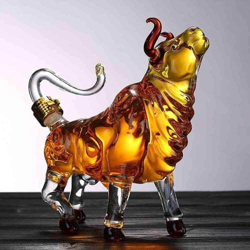 1000ml top quality Novelty animal cow shaped style home bar Whiskey Decanter for Liquor Scotch Bourbon