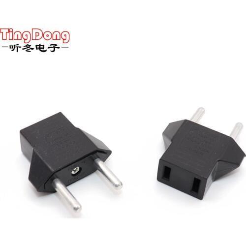 2PCS US Jack to EU Plug Outlet Travel Charger Power Socket Adapter USA To Europe European Regulation Charging Converter Plug