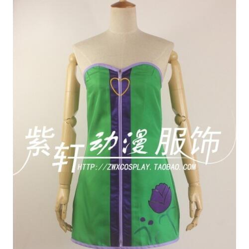 2016 Fairy Tail Cosplay The Raijin Tribe Evergreen Costume Dress Full Set Outfits Uniform Halloween Party